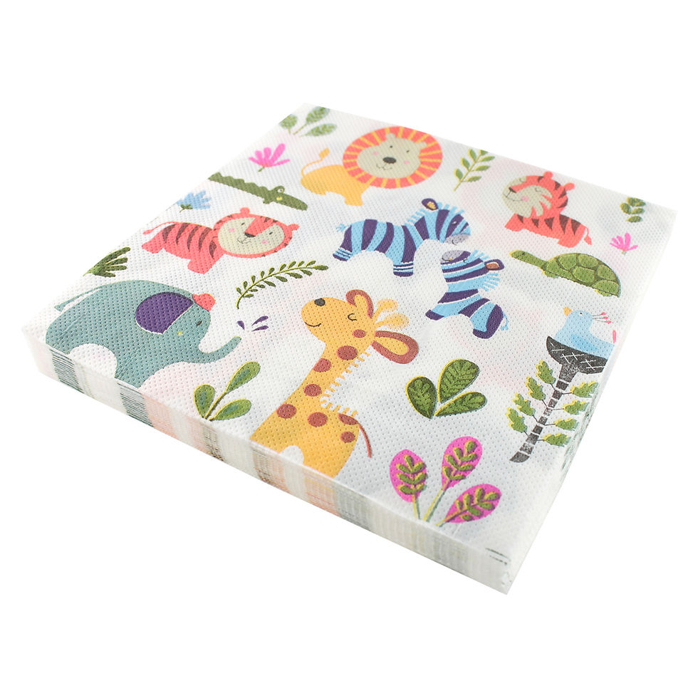Thumbnail: 20 pcs/pack Cartoon Animal Lion Paper Napkin for Kids Birthday Table Decor