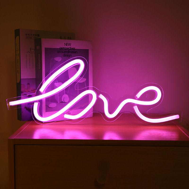 Thumbnail: Love Letter Neon Sign Acrylic Neon Led Light For Wall Wedding Party Decor