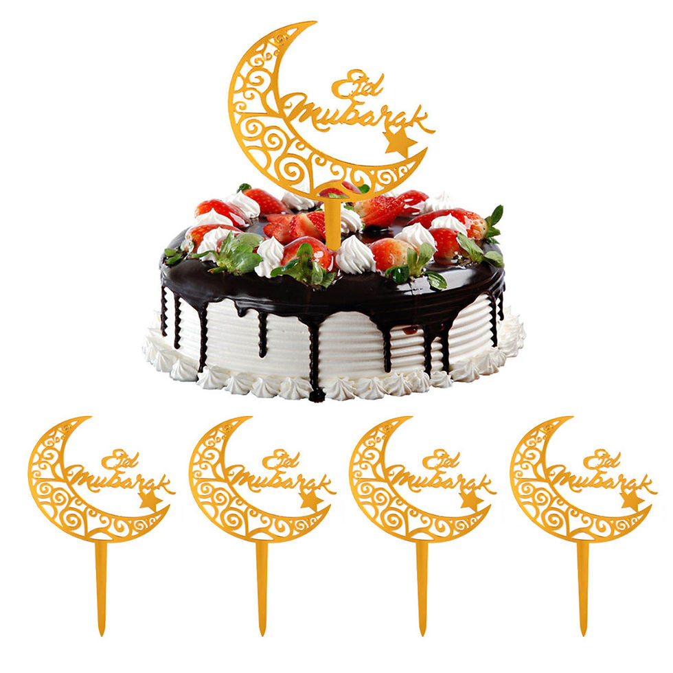eid ramadan gold cake topper decor