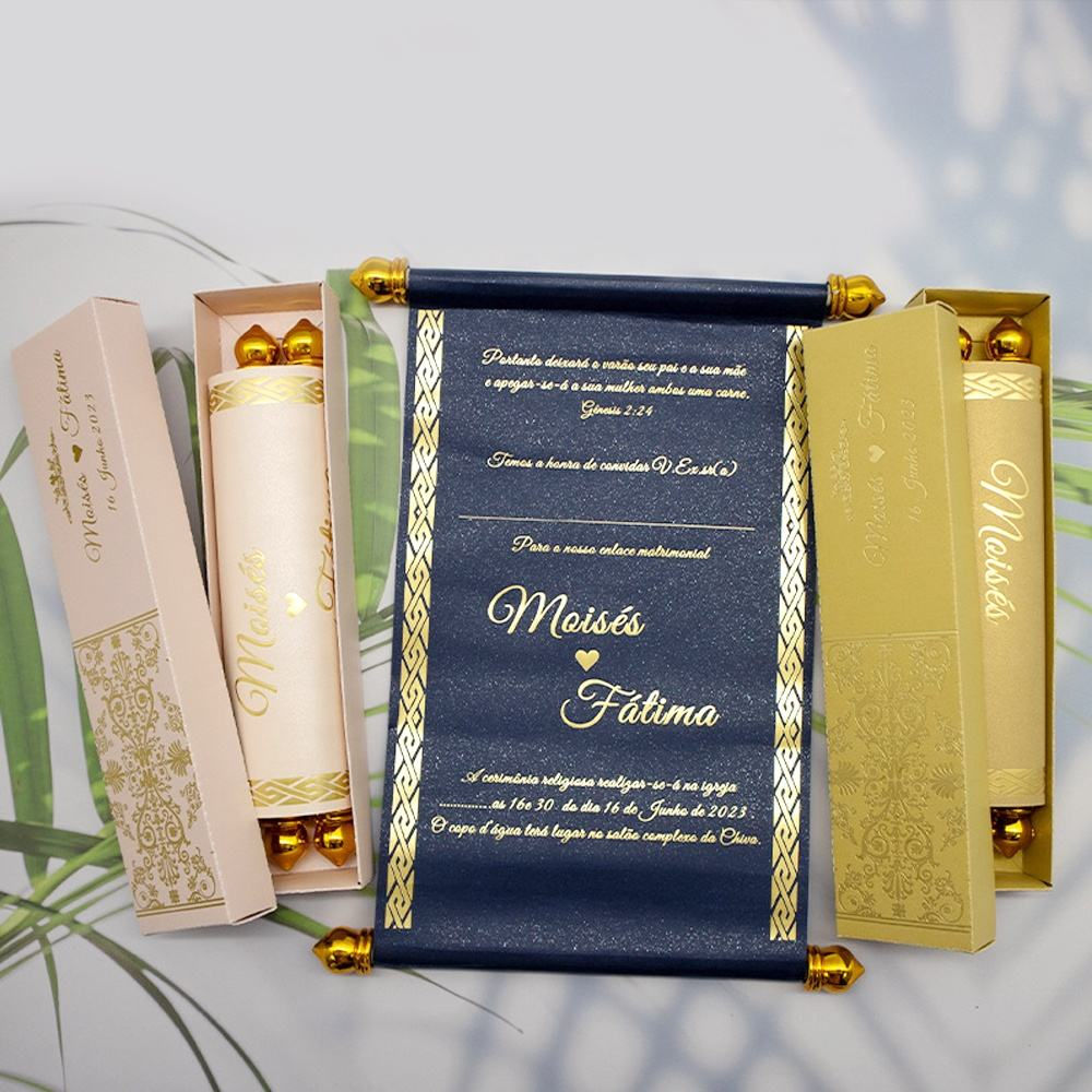 Scroll Invitation Card Set for Wedding Party Decor
