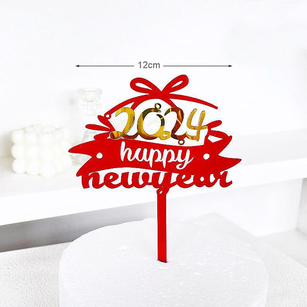 Thumbnail: 2024 Red Dragon Acrylic Cake Topper Happy New Year Cakes Topper Decor