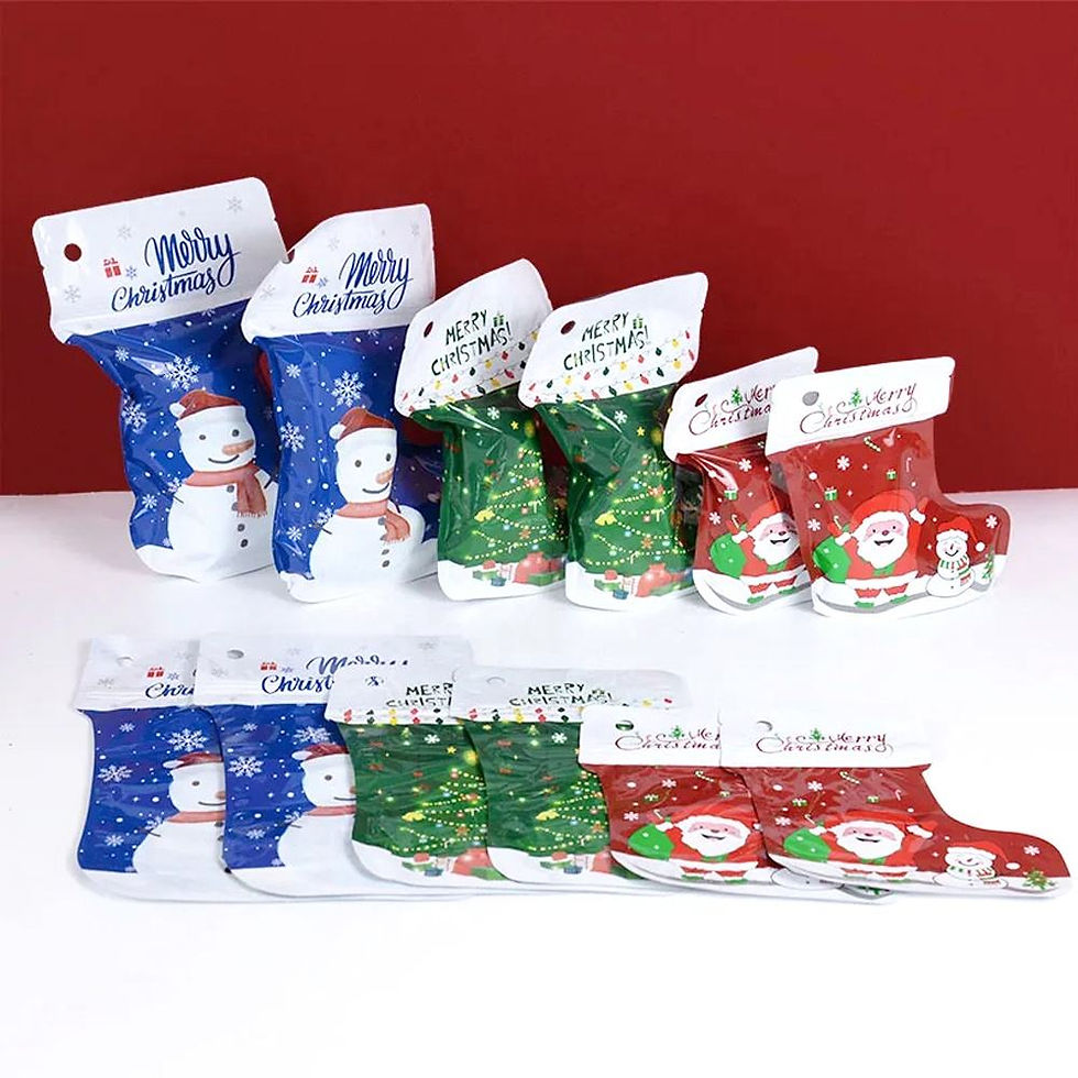 Thumbnail: Christmas Sock Plastic Sweet Packaging Bags for New Year Party Decor