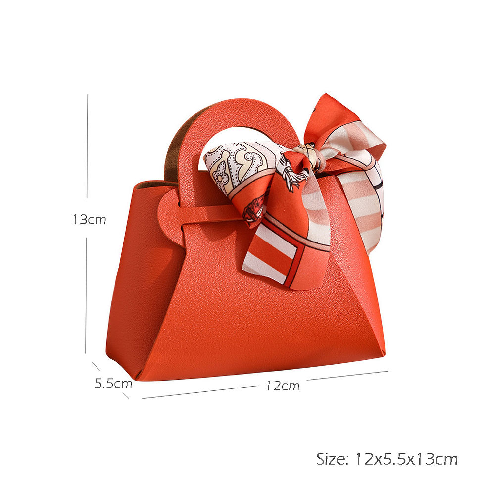 Thumbnail: Ribbon Leather Gift Handle Bag Sweet Packaging Bags for Holiday Wedding Party