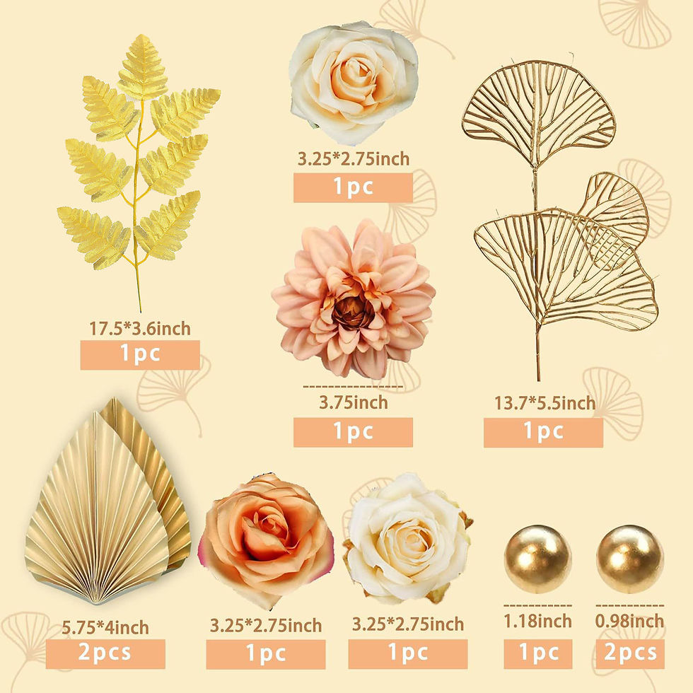 Thumbnail: Flower Palm Leaf Cake Topper Decoration Set for Wedding Birthday Party Decor