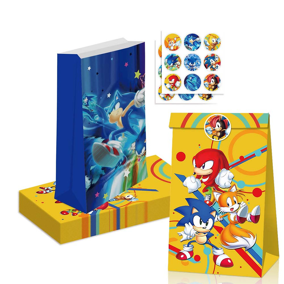 Sonic paper gifts favor bags for kids happy birthday party decor