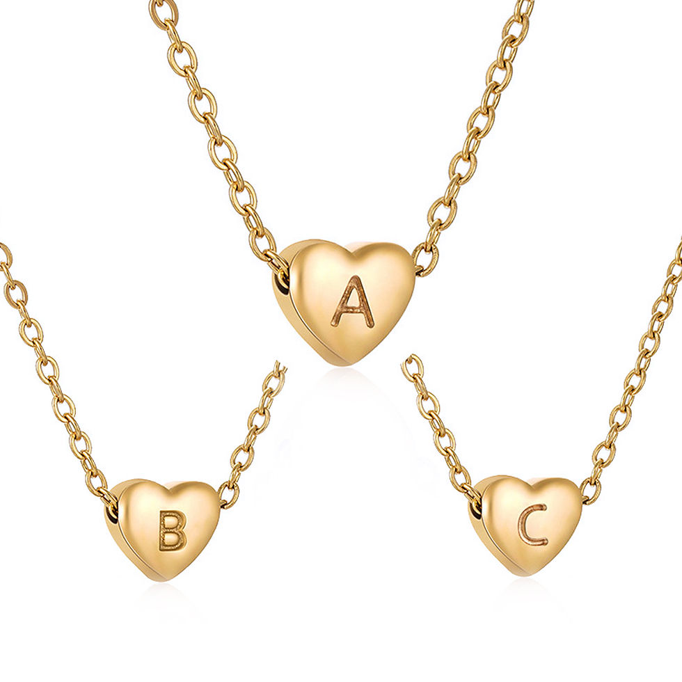 Thumbnail: 18k Gold Plated Heart Letter A~Z Stainless Steel Necklace for Women Girl Gift
