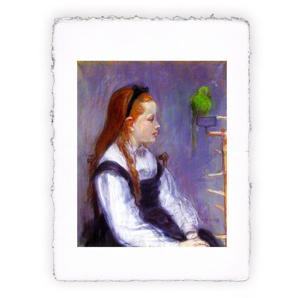 Stampa Pitteikon dell'opera di Berthe Morisot "Ragazza con pappagallo"