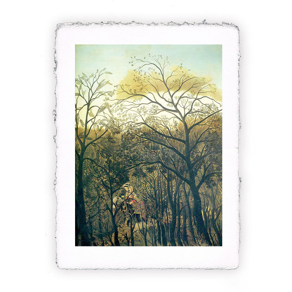 Stampa Pitteikon dell'opera di Henri Rousseau "Incontro amoroso nella foresta"