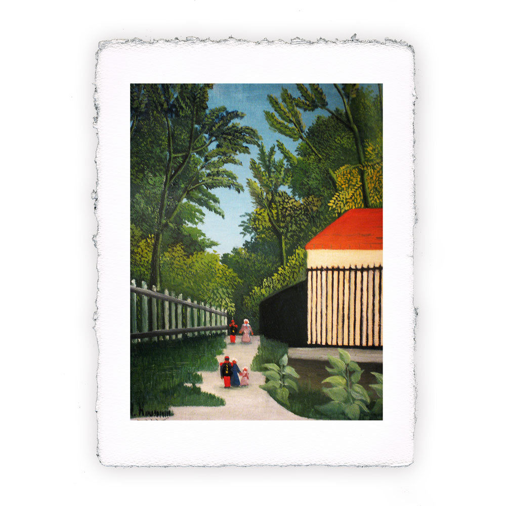 Stampa Pitteikon dell'opera di Henri Rousseau "Paesaggio nel parco Montsouris con cinque figure"