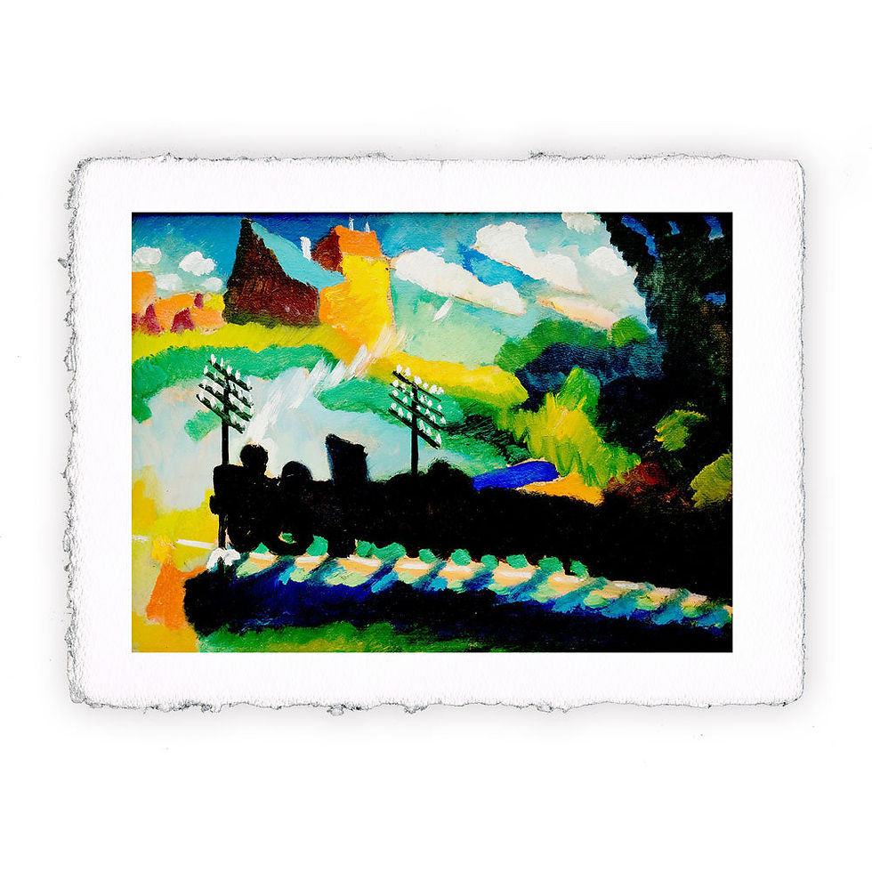 Stampa Pitteikon dell'opera di Vasilij Kandinskij "Ferrovia a Murnau"