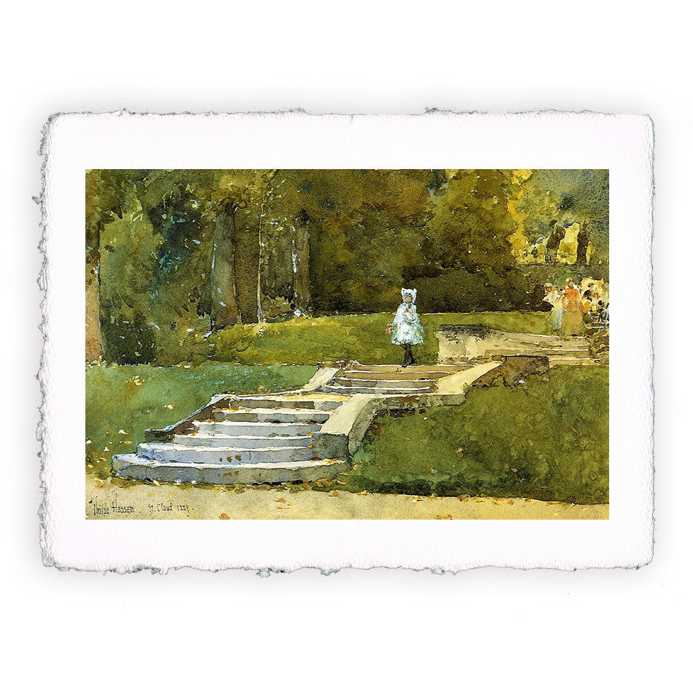 Stampa Pitteikon dell'opera di Childe Hassam "Nel parco a Parigi"