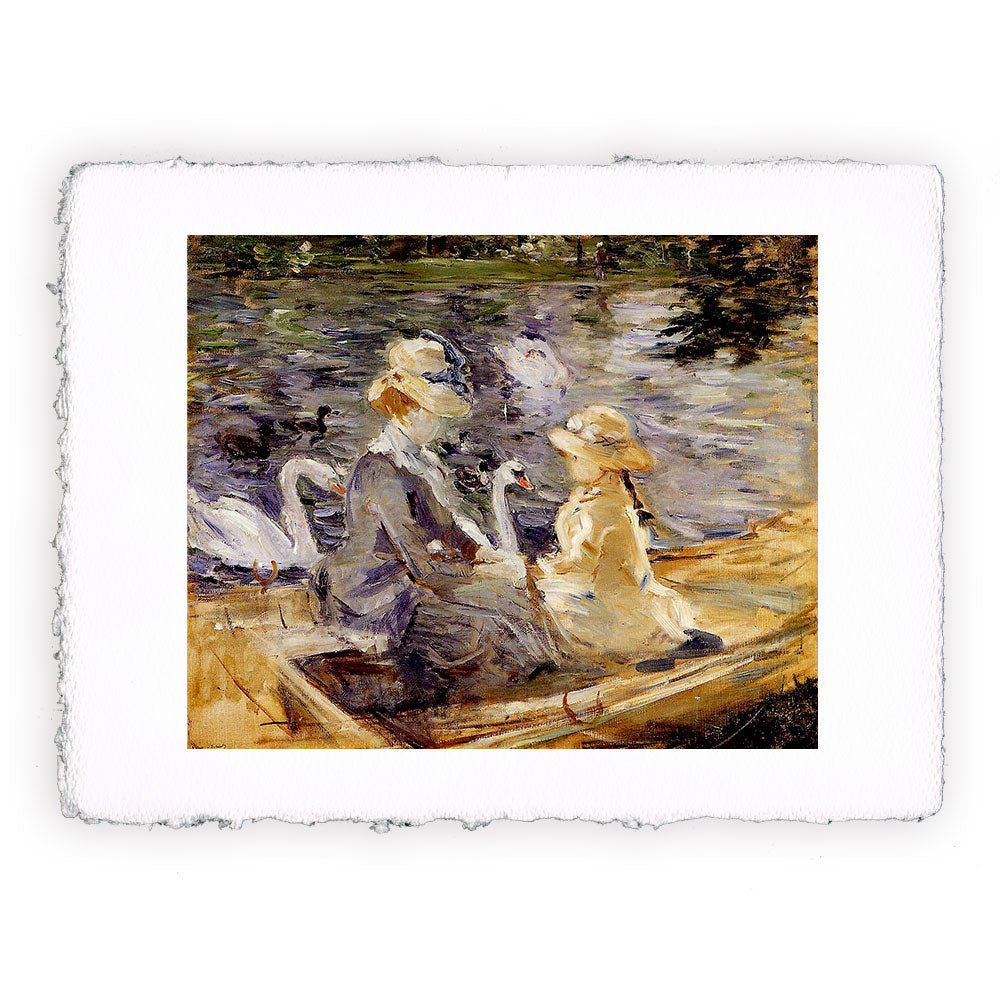 Stampa Pitteikon dell'opera di Berthe Morisot "Sul lago nel Bois de Boulogne"
