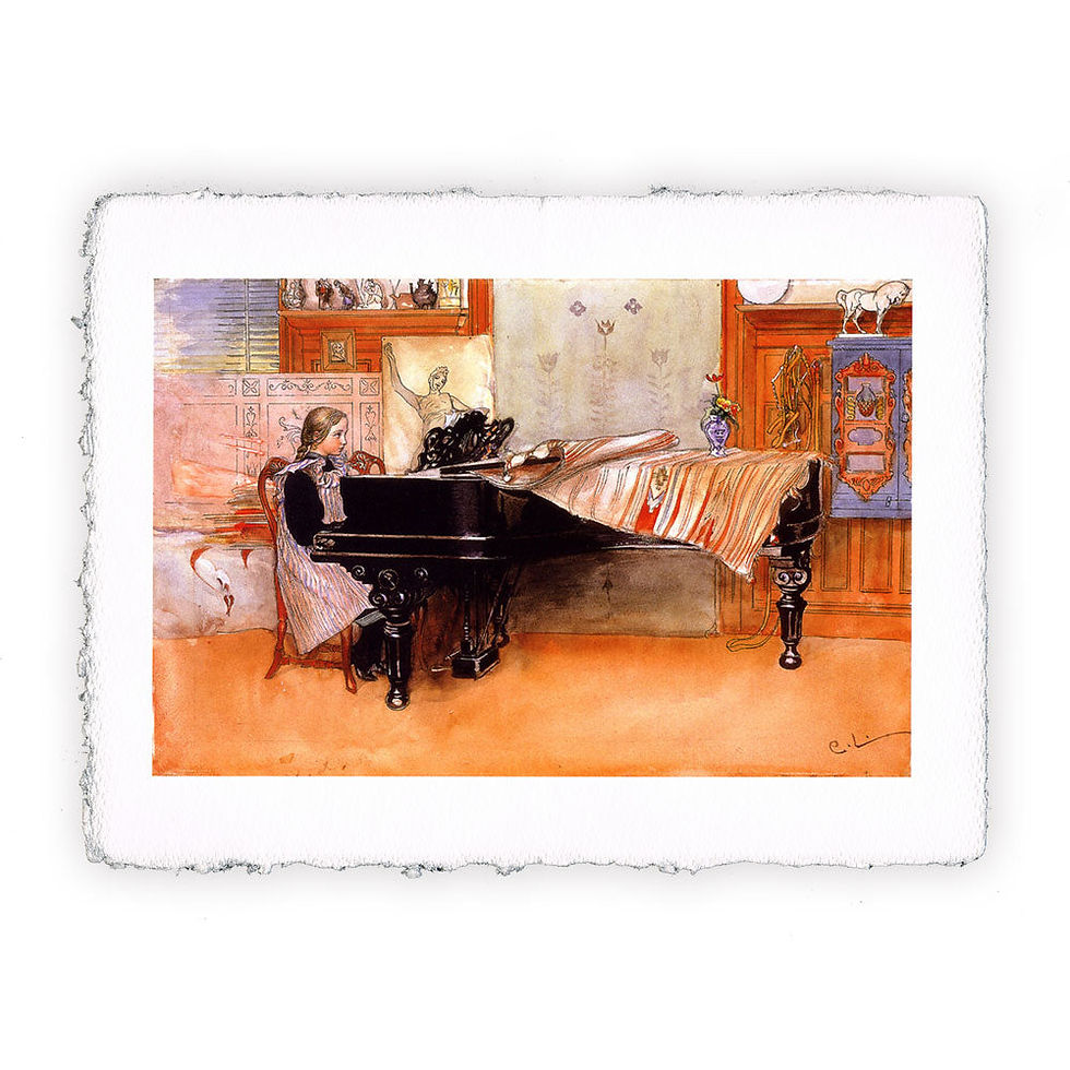 Stampa di Carl Larsson - Scale musicali