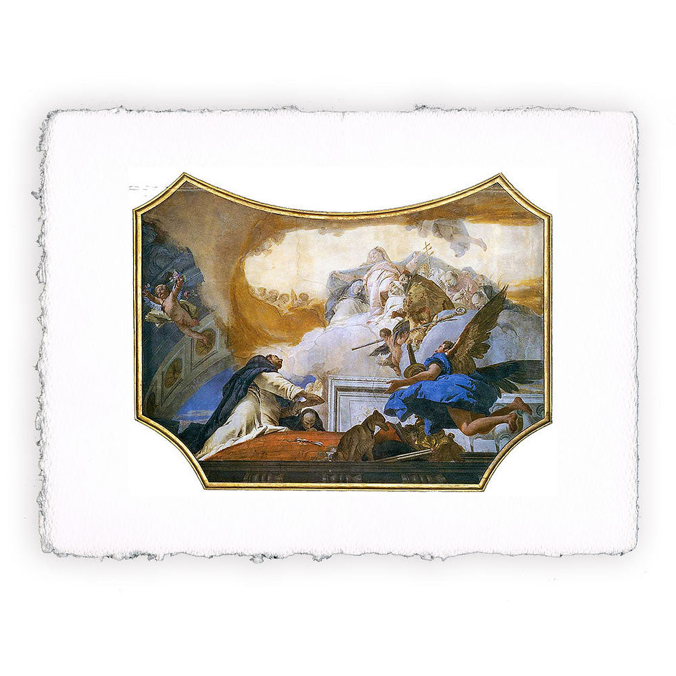 Stampa Pitteikon dell'opera di Giambattista Tiepolo "La Vergine appare a San Domenico"