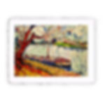 Stampa Pitteikon dell'opera di Maurice de Vlaminck "Chiatta sulla Senna vicino a Le Pecq"