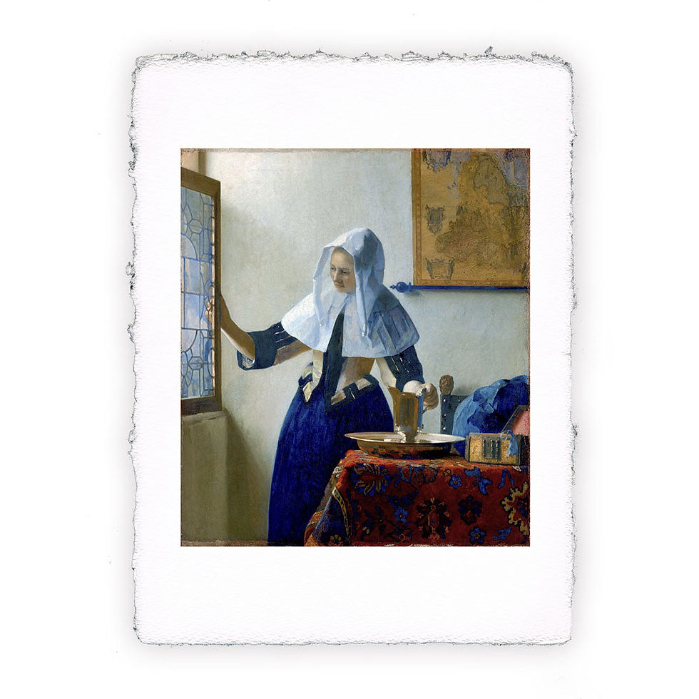 Stampa Pitteikon dell'opera di Jan Vermeer "Donna con brocca d'acqua"