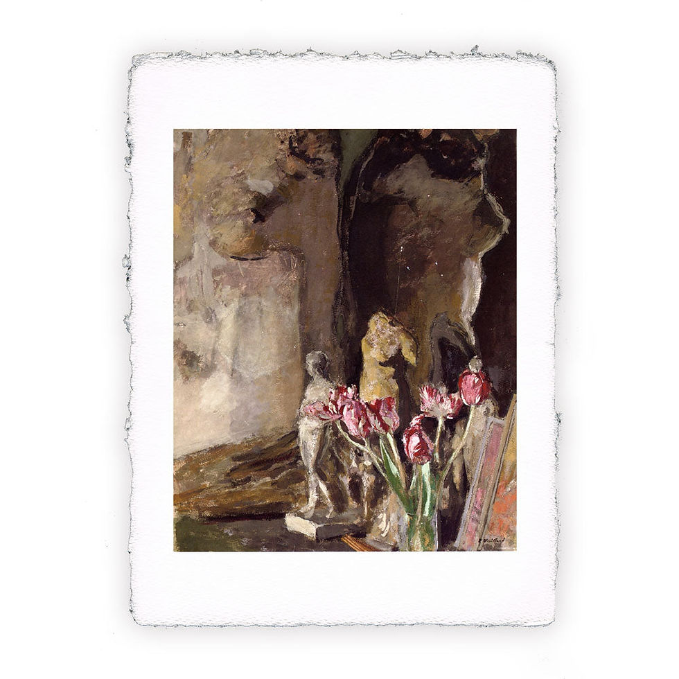 Stampa Pitteikon dell'opera di Edouard Vuillard "Tulipani e statuette"