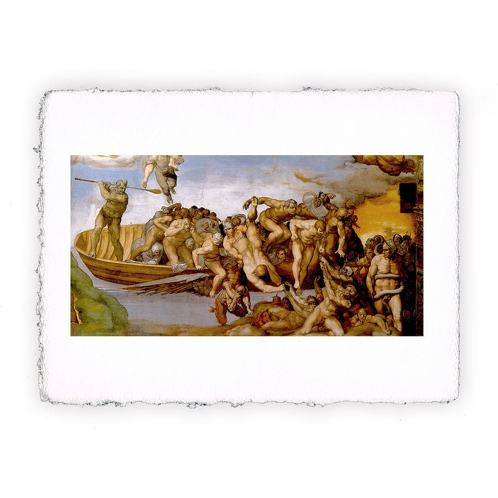 Stampa Pitteikon dell'opera di Michelangelo "Giudizio Universale. Inferno"