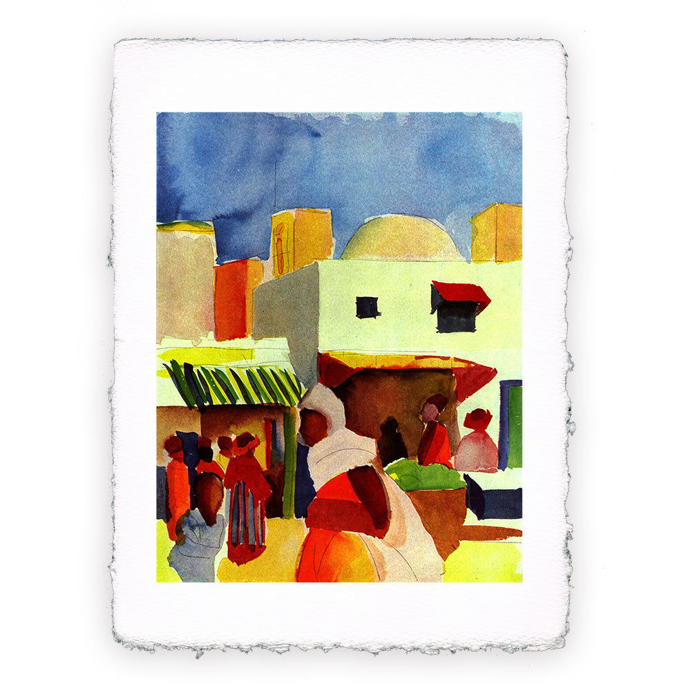 Stampa Pitteikon dell'opera "Mercato in Algeri" di August Macke