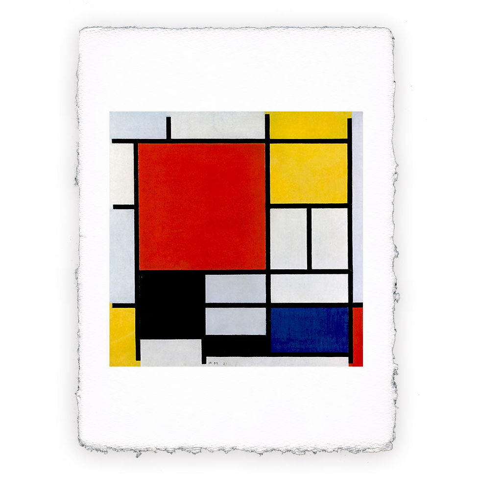 Stampa Pitteikon dell'opera di Piet Mondrian "Composizione con grande piano rosso giallo nero grigio"
