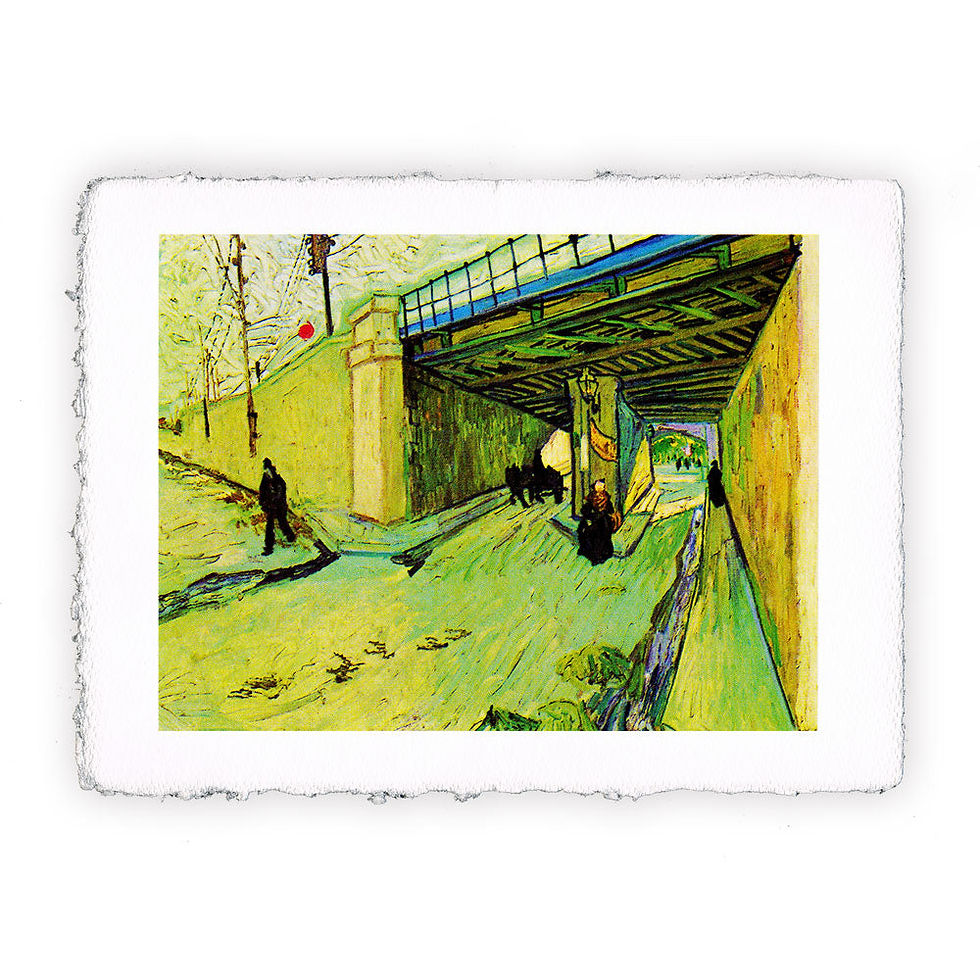 Stampa Pitteikon dell'opera di Vincent van Gogh "Ponte ferroviario su Avenue Montmajour, Arles"