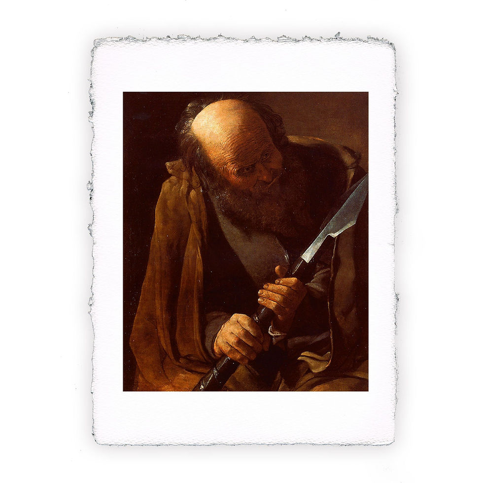 Stampa Pitteikon dell'opera di Georges de La Tour "San Tommaso"