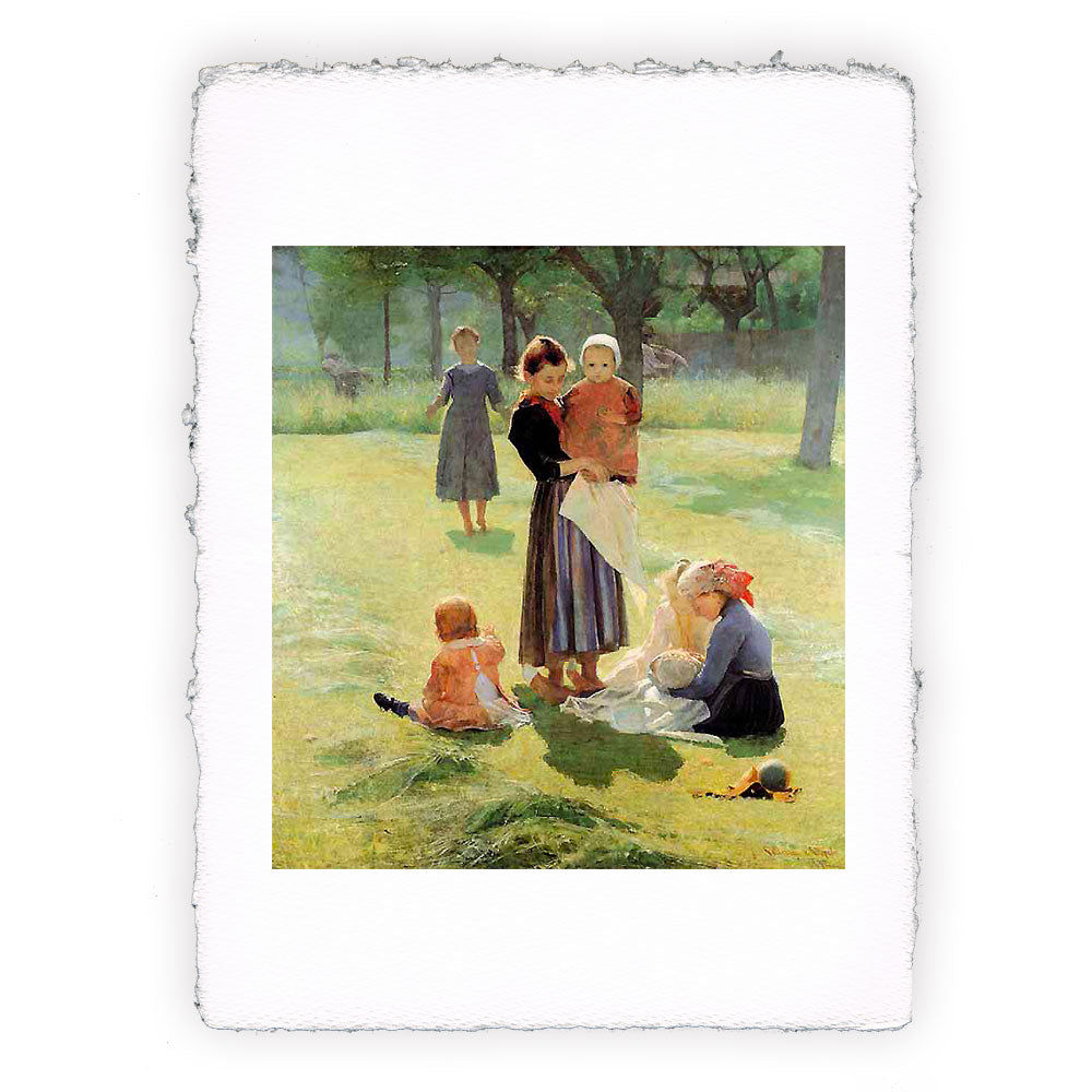 Stampa Pitteikon dell'opera di Giuseppe Pellizza da Volpedo "Mammine"