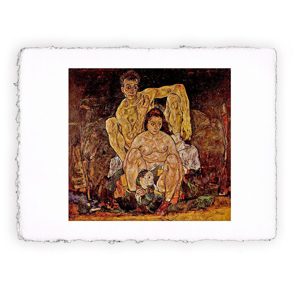 Stampa Pitteikon dell'opera di Egon Schiele "La famiglia"