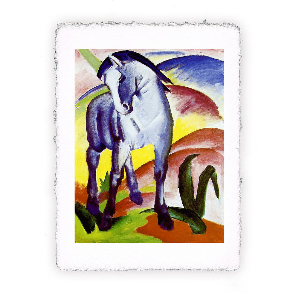 Stampa Pitteikon dell'opera di Franz Marc "Cavallo blu"