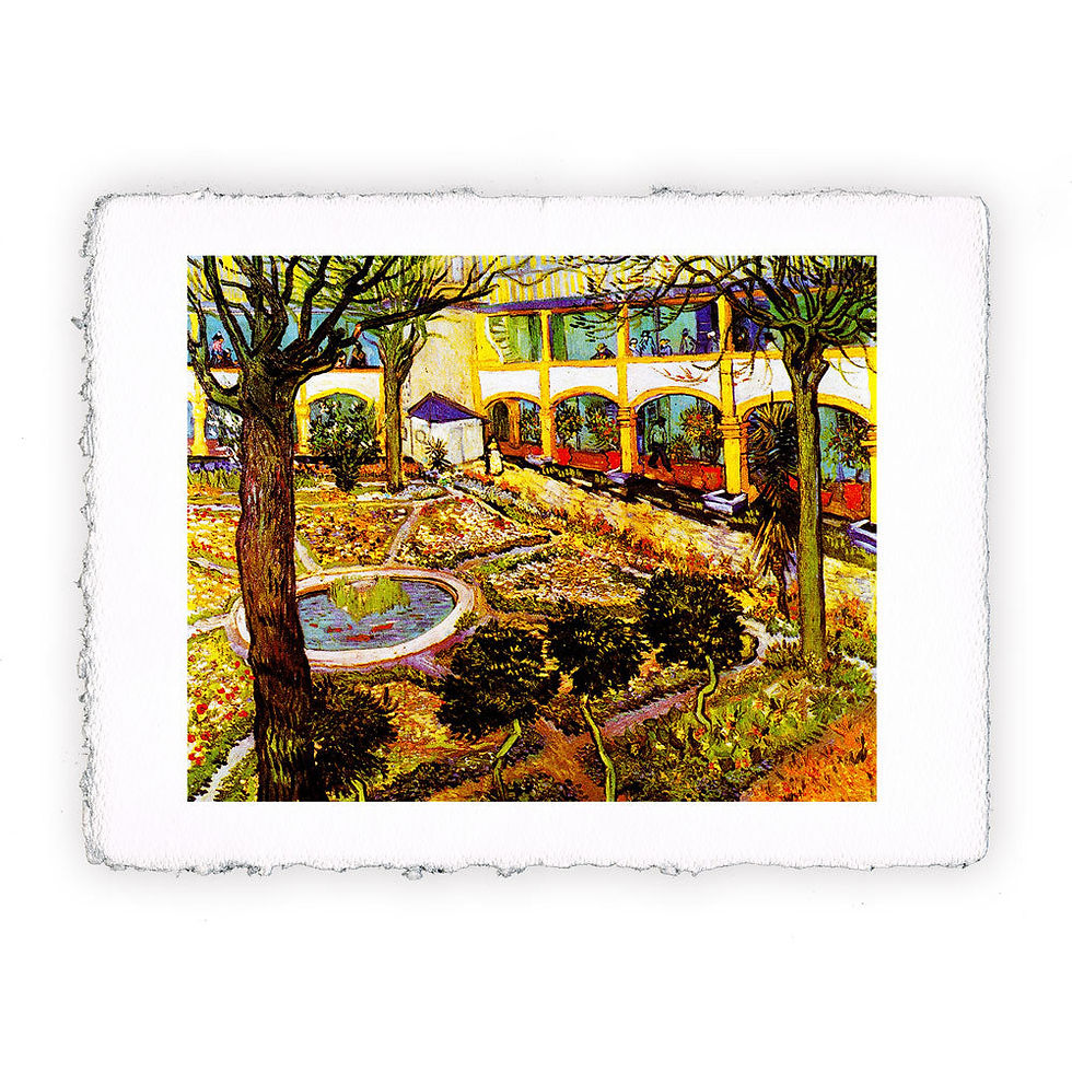 Stampa Pitteikon dell'opera di Vincent van Gogh "Il cortile dell'ospedale di Arles"