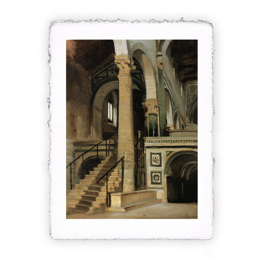 Stampa Pitteikon dell'opera di Telemaco Signorini "Interno di San Miniato"