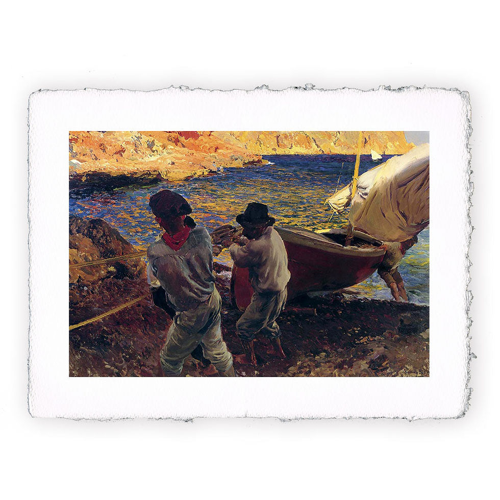 Stampa Pitteikon dell'opera di Joaquin Sorolla "Fine della giornata. Javea"