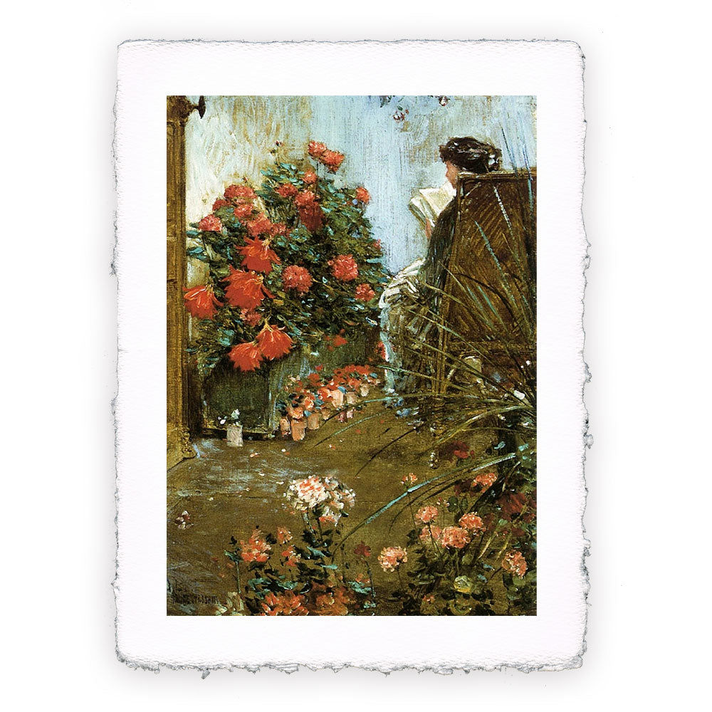 Stampa Pitteikon dell'opera di Childe Hassam "Nel giardino a Villers Le Bel"