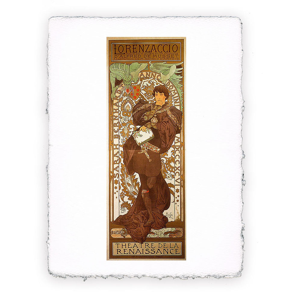 Stampa Pitteikon dell'opera di Alphonse Mucha "Lorenzaccio"