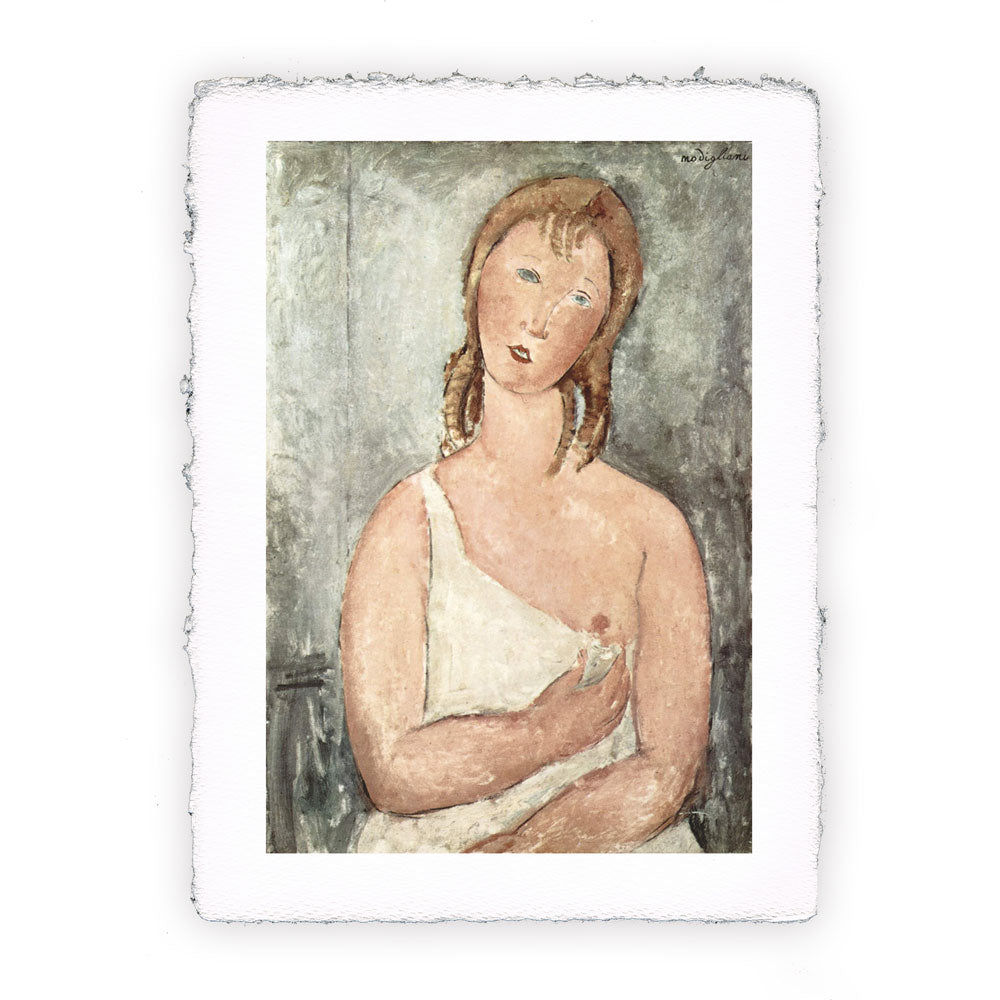Stampa Pitteikon dell'opera di Amedeo Modigliani "Ragazza in camicia" o "Ragazza dai capelli rossi"