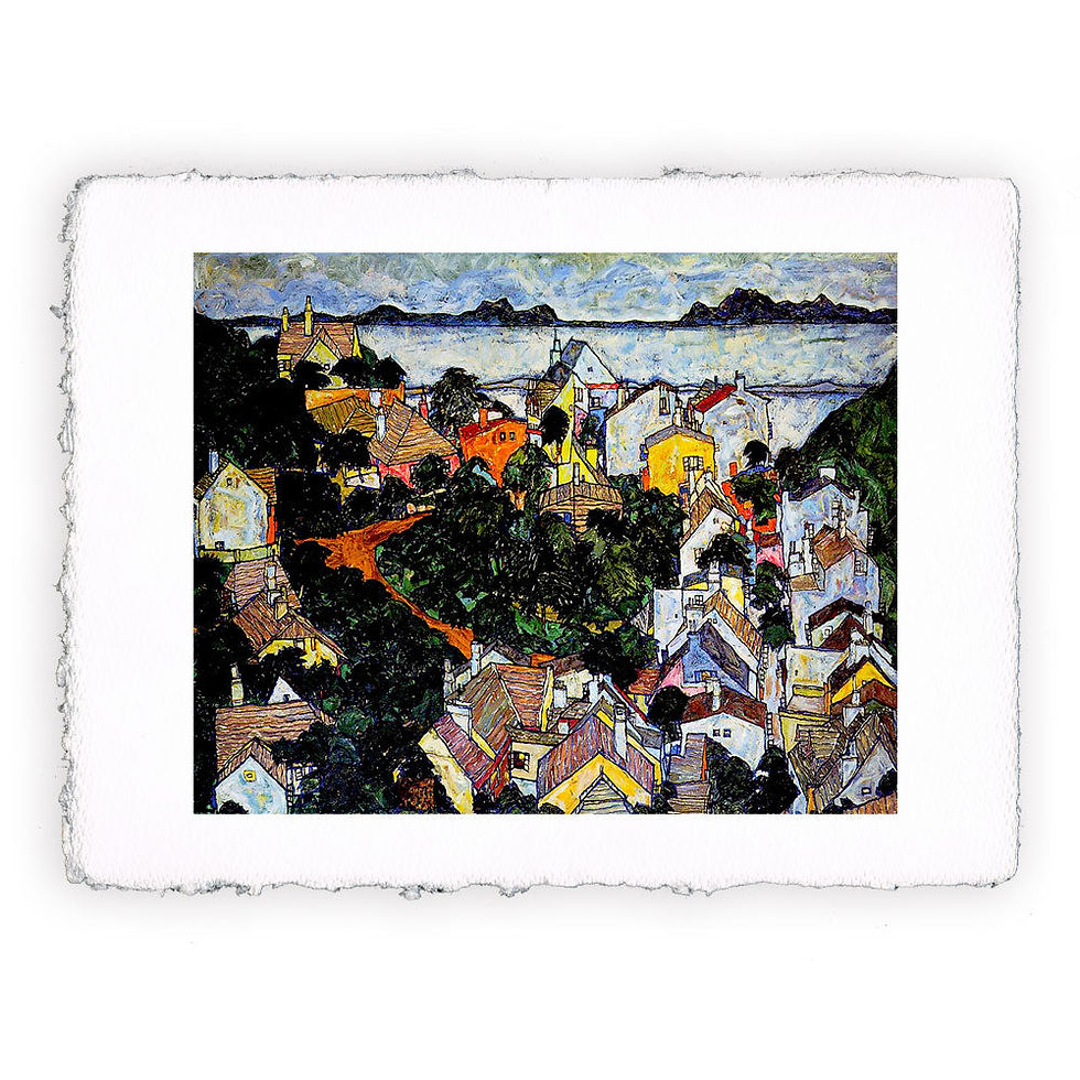 Stampa Pitteikon dell'opera di Egon Schiele "Paesaggio estivo a Krumau"