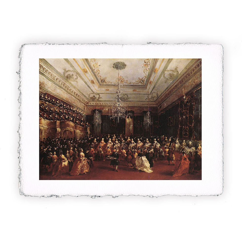 Stampa Pitteikon dell'opera di Francesco Guardi "Concerto di dame nel Casino dei Filarmonici a Venezia"