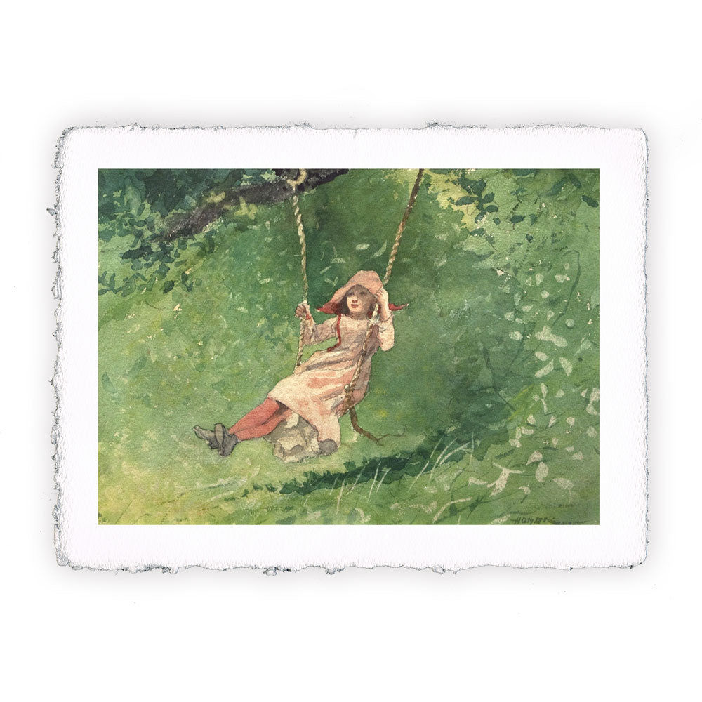 Stampa Pitteikon dell'opera di Winslow Homer "Bambina sull'altalena"