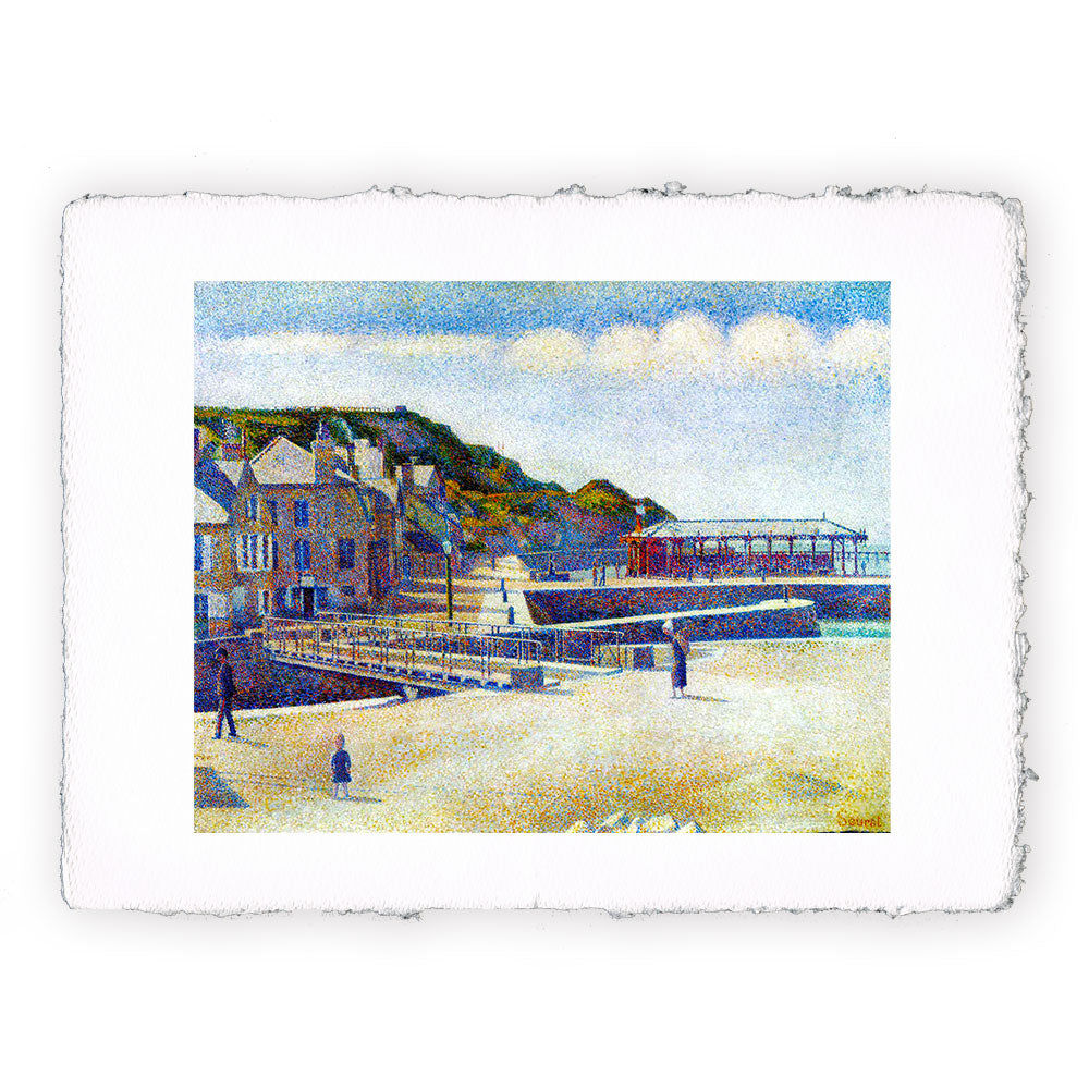 Stampa Pitteikon dell'opera di Georges Seurat "Il porto e le banchine di Port-en-Bessin"