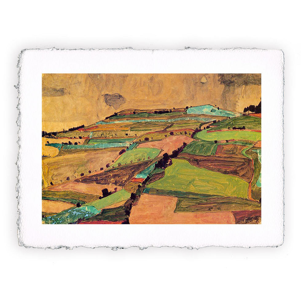 Stampa Pitteikon dell'opera di Egon Schiele "Paesaggio di campi (Kreuzberg vicino Krumau)"