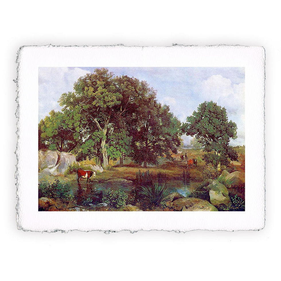 Stampa Pitteikon dell'opera di Camille Corot "La foresta di Fontainebleau"