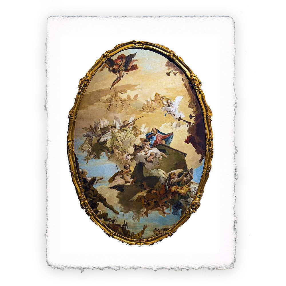 Stampa Pitteikon dell'opera di Giambattista Tiepolo "Trasporto della Santa Casa di Loreto"