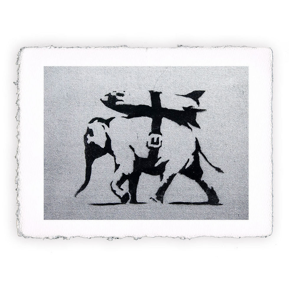 Stampa Pitteikon dedicata all'opera di Banksy "Heavy Weaponry"