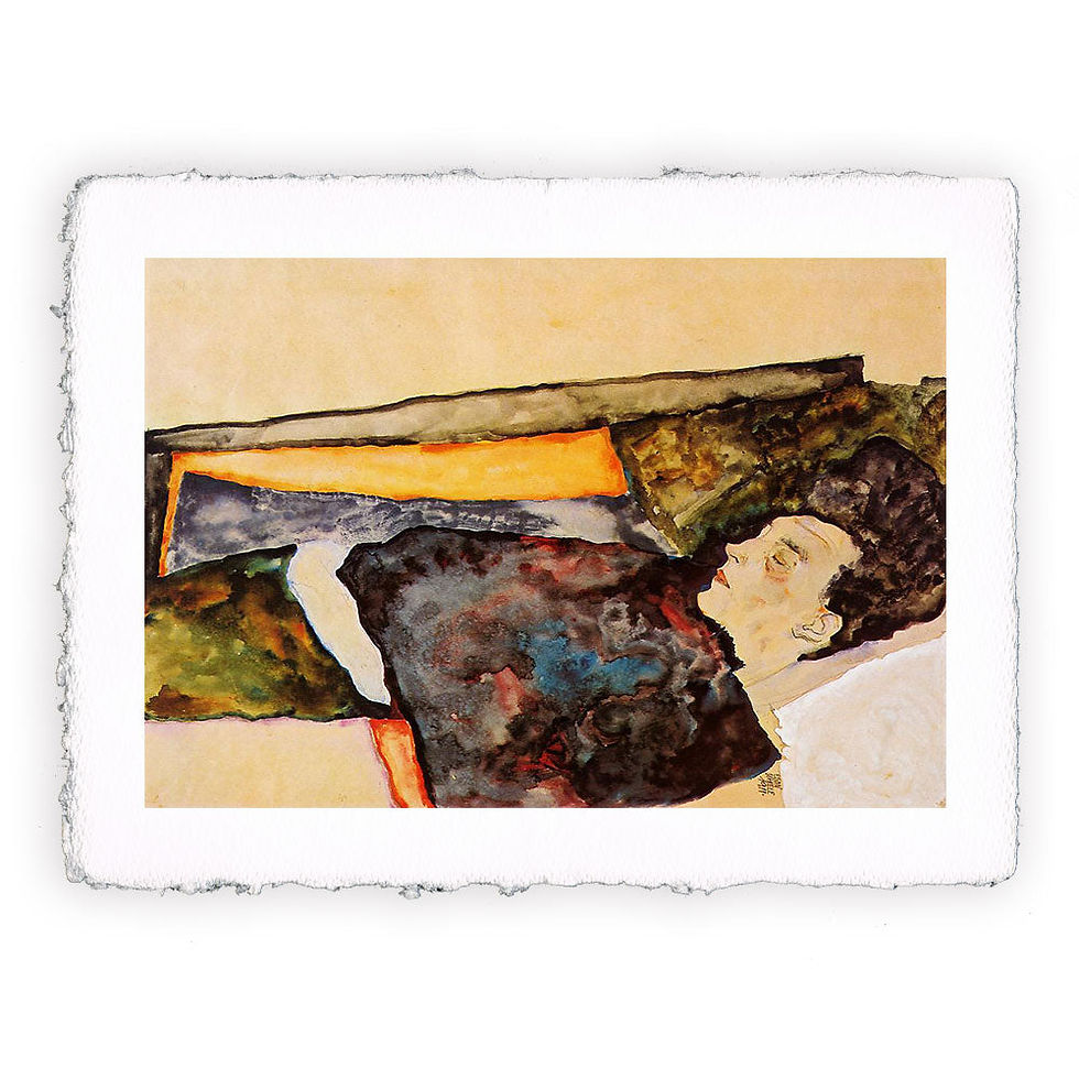 Stampa Pitteikon dell'opera di Egon Schiele "La madre dell'artista dormiente"