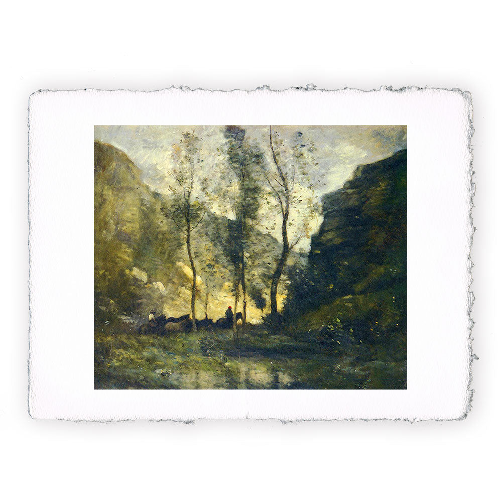 Stampa Pitteikon dell'opera di Camille Corot "I contrabbandieri"