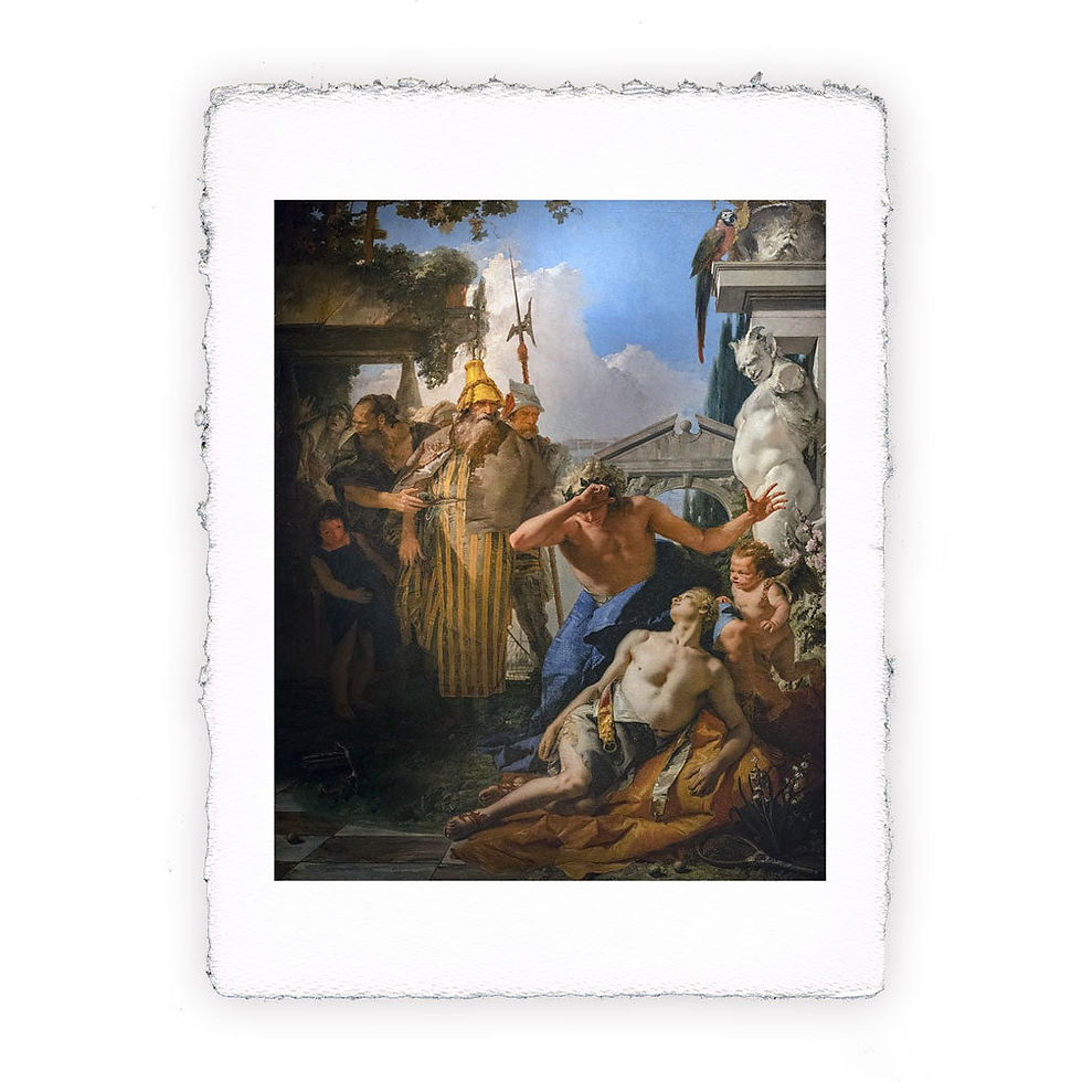 Stampa Pitteikon dell'opera di Giambattista Tiepolo "La morte di Giacinto"