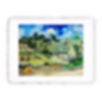 Stampa Pitteikon dell'opera di Vincent van Gogh "Cottage con tetti di paglia a Cordeville"