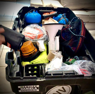 Equipment organization of Dani Genovesi before RAAM 2019