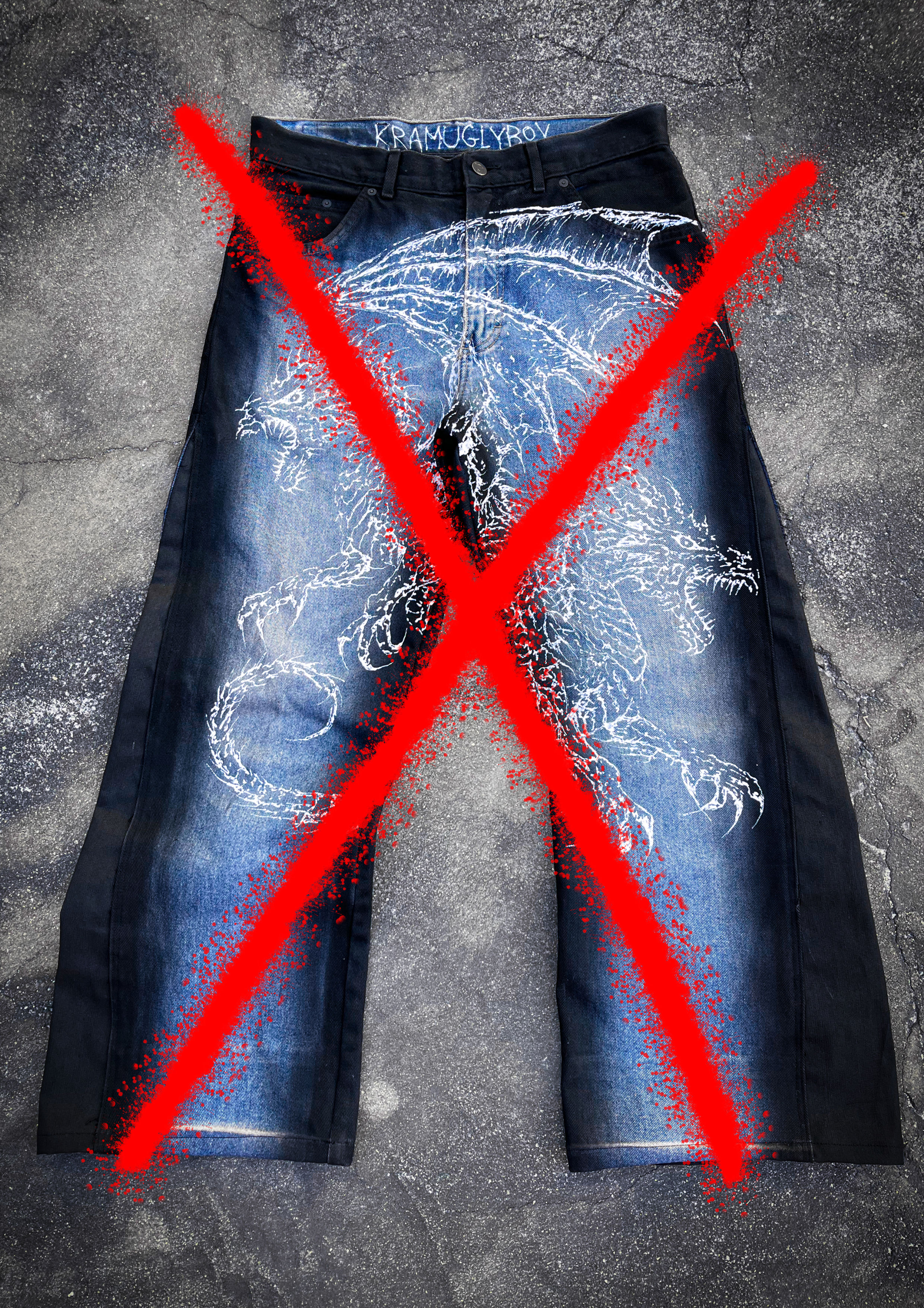 Calça Jeans “Cursed Dragon”