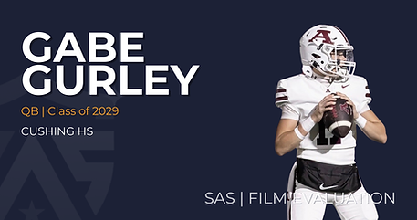 Gabe Gurley QB Class of 2029 football athlete spotlight and film evaluation graphic